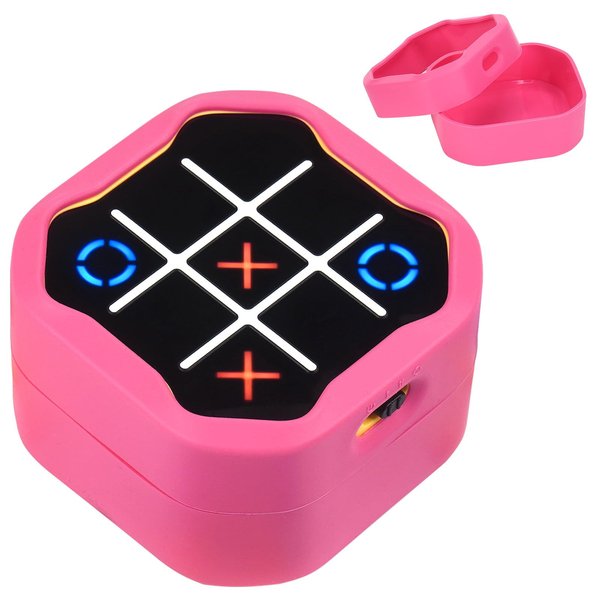 MGZNMTY Silicone Case Compatible with Giiker Tic Tac Toe Bolt Electronic Game, 3-in-1 Handheld Puzzle Game Console Toys Skin for Kids (Only Case) (Pink)