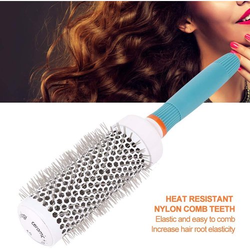Ultra Small Round Hair Brush, Professional Aluminum Round Brush for Blow Drying Thermal Barrel Brush for Sleek Precise Heat Styling and Salon, Lightweight Antistatic Bristle Hair Brush(45#)