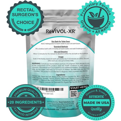 Sitz Bath for Hemorrhoids Relief 20-in-1 Mix Epsom Salts+ Essential Oils, Makes 15 Soaks for Soothing Toilet Seat Basin Use. Quality USP Ingredients, Made in USA.