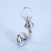 Mgoodoo Crystal Wall Hook, Silver Curtain Holdbacks Glass Window Dapery Holders Hangers for Towel Hat Coat Tassel Bathroom Robe Sheer