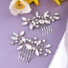 OIIKI 1 PCS Silver Rhinestone Hair Comb, Clear Rhinestones Metal Bridal Hair Comb, Wedding Crystal Hair Accessories for Women, Brides for Christmas, Parties, Prom, Dance