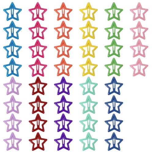 44 PCS Luminous Star Hair Clips,Glow in The Dark Star Clips,Metal Snap Star Hair Accessories,Colorful Small Hair Clips for Styling Festival Accessories