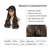 Hat Wig Baseball Cap With Long Wavy Ends Straight Hair Extensions Attached Heat Resistant Synthetic Fiber Hairpiece Replacement Wigs in Hat for Woman Girls Mix brown color(Mlight brown, 18inch)
