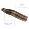 Sindra Tape in Hair Extensions Human Hair Chocolate Brown with Caramel Blonde Hair Extensions Tape in Real Human Hair Tape Ins Extensions 18Inch 20Pieces 50Gram(tape#4p27 18inch)