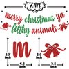 Red Glitter Merry Christmas Ya Filthy Animals Banner, Merry Christmas/Feliz Navidad, Christmas Holiday New Year Party Decorations Supplies