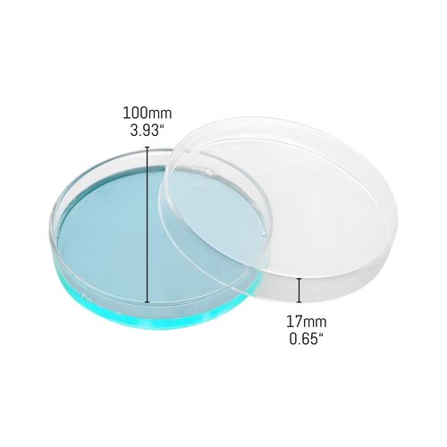 EISCO Petri Dish, 3.93" (100mm) - Beaded Edges Easy to Sterilize for Repeated Use Borosilicate Glass- Eisco Labs
