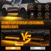 OPPBUY 2PCS 70 Inch LED Running Board Light 12V LED Side Marker Light with Sequential Amber Turn Signal Light &White Courtesy Light,216 LEDs Running Board Strip Light for Trucks Cars Vehicle
