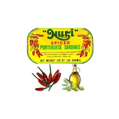 Nuri Portugese Sardines, Spicy, in Olive Oil 90g Each (Pack of 3)