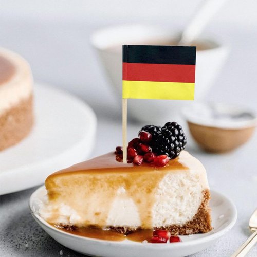 100 Pcs Germany Toothpick Flag German Small Mini Cupcake Topper Flags