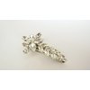 Generic Small flower and leaf shaped crystal alligator hair clip for fine thin hair