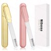 Premium Gift, Glass Nail File with Case, 2 Pack Crystal Nail Files for Natural Nails, Artificial Nails Manicure Pedicure Nail Care Kit Set, Xmas Present for Women and Man(Gold+Pink)