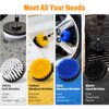 AstroAI Drill Brush Attachment Set 6 Piece Power Scrubber Cleaning Kit with Extend for Car Detailing, Bathroom Surfaces, Kitchen, Shower, Car Wheels, Seats, Tile, Floor, Grout All Purpose - Yellow