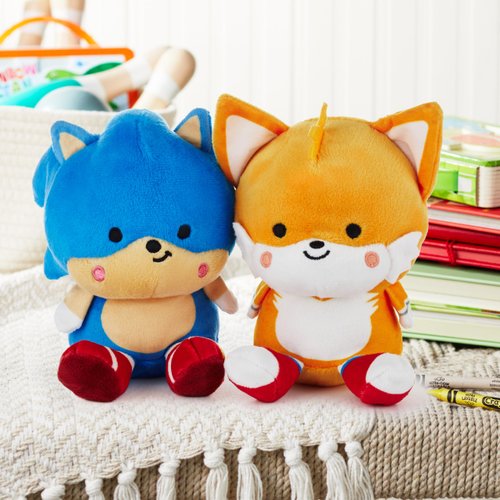 Hallmark Better Together Sega Sonic The Hedgehog Magnetic Plush Toys (Sonic and Tails) Set of 2, Gift for Kids and Fans