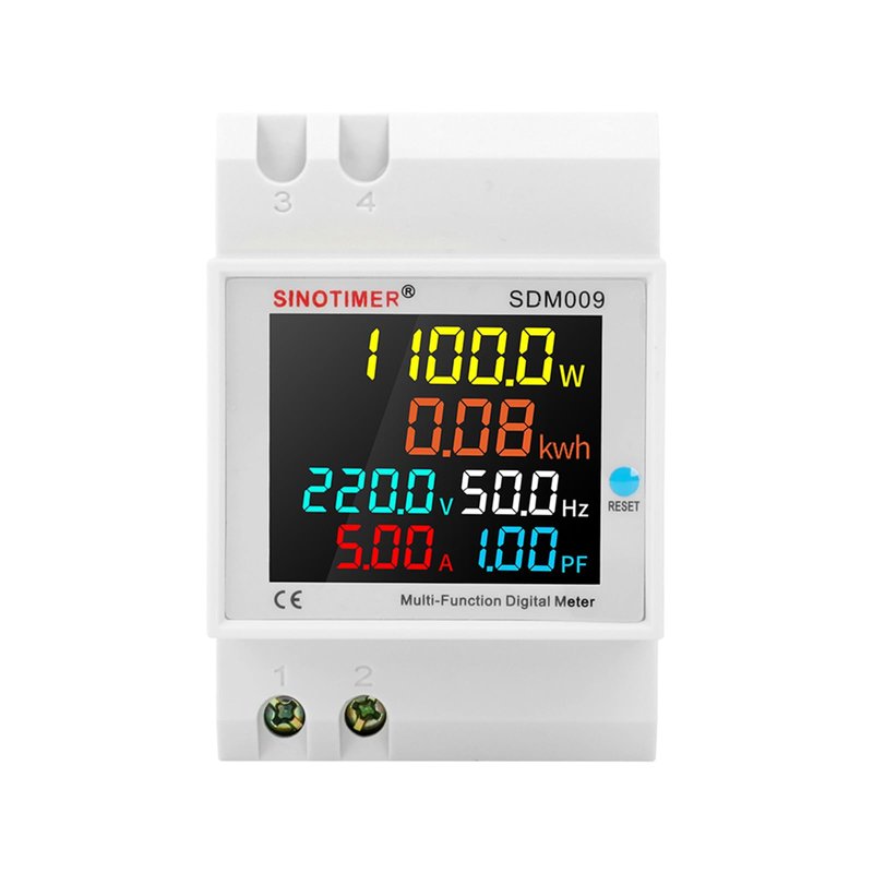 6IN1 Single Phase Energy Meter Din Rail Electricity Usage Monitor AC 40 ...