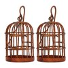 Naroote Dollhouse Miniature Bird Cage 2pcs Dollhouse Rusty Iron Bird Cage Finely Detailed for 1/12 Scale Dollhouse