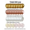 300 Pcs Rose Gold Confetti Balloons Set Lncludes 12 inch Gold White Rose Gold and Gold Rose Gold Confetti Balloons, for Party Wedding Decorations