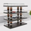 Generic 1/64 Scenery Diorama Parking Lot Vehicle Garage Acrylic Showcase New, Simulation Parking Lot Display Case Desktop Decor, Black 4 Tires