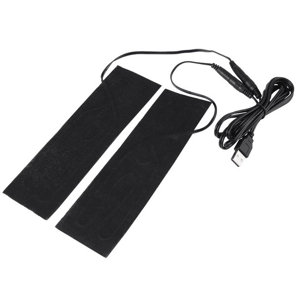 1 Pair Black USB Carbon Fiber Heating Mat 5V USB Electric Heating Element Film Heater Pads USB Heating Pad USB Heating Film Heat Pad for Warming Feet