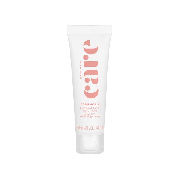 MADE with CARE - BORN AGAIN, New Skin Exfoliating Cream, Exfoliates and Refines, Facial Cleanser for Oily Skin, (50ml)