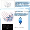 KuuGuu 6 PCS Flower Floral Hair Combs Bridal Wedding Hair Crystal Rhinestones Women Hair Side Combs Hair Accessories for Women
