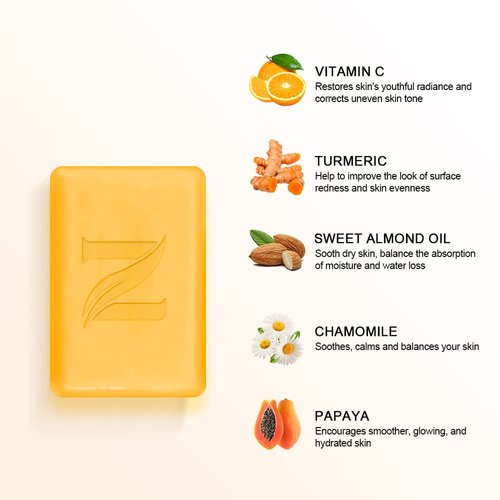 Neutriherbs Turmeric Soap for Face & Body(5.29 oz / 1 Bar),Brightening Vitamin C Soap Bar for Acne, Uneven Skin Tone, Cleansing Natural Soap