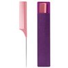 HYOUJIN Rattail Comb Pintail Comb Carbon Comb Wide Tooth Comb Teasing Comb Metal Parting Comb Perfect Lifting Lightweight For All Hairstyling Pink