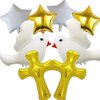 8pcs Religious Balloons Party Decoration Gold Cross Balloon White Dove Aluminum Balloons for Baptism First Communion God Bless Christening Memorial Baby Shower Party Decorations Supplies
