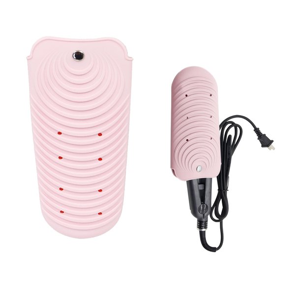 2 Pcs Heat Resistant Silicone Mat Pouch for Hair Styling Tools, Curling & Flat Irons Non-Slip Travel Cover, Small Portable Straightener Pad for Curler Wands Storage, Hot Waver (Pink)
