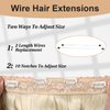 SilkStrands Invisible Wire Hair Extensions 20 Inch Secret Halo Hair Extensions with Adjustable 4 Clips Soft Transparent Lace Bleach Blonde Halo Hair Extensions Long Wavy Hair Extensions for Women