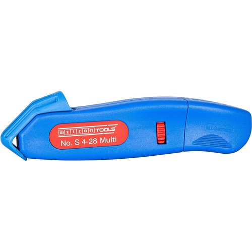 WEICON Cable Stripper No. S 4-28 Multi | Integrated Stripping Function | High Safety | Adjustable Cutting Depth | for Round Cables | Working Range 4-28 mm Ø