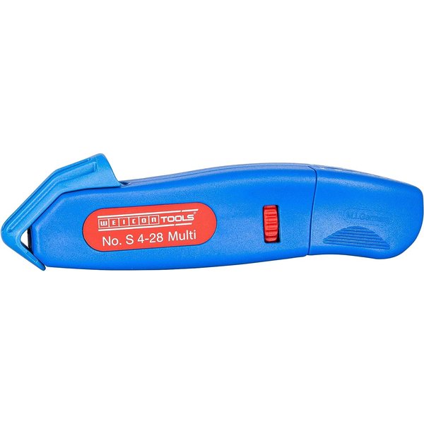WEICON Cable Stripper No. S 4-28 Multi | Integrated Stripping Function | High Safety | Adjustable Cutting Depth | for Round Cables | Working Range 4-28 mm Ø