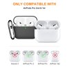 SUPFINE Compatible with AirPods Pro 2nd Generation Case(2023/2022/2019), Soft Silicone Protection AirPod Pro Case Cover(USB-C/Lightning Cable) with Cleaner kit&EarTips, Front LED Visible-Light,Black