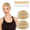 4 Pieces Silicone Wig Grip Band with Stretchy Nylon Headband - Non Slip, Reusable, Sweatproof, Seamless, Transparent, Glueless for Women's Wig and Sport Yoga