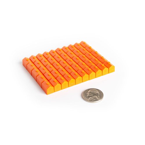 Plastic Houses: Orange Color Board Game Replacement House (Colored Miniature Town & City Buildings, Board Game Playing Pieces) | 50 Pieces