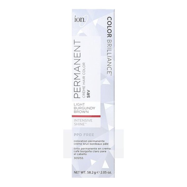 Ion 5RV Light Burgundy Brown Permanent Creme Hair Color 5RV Light Burgundy Brown