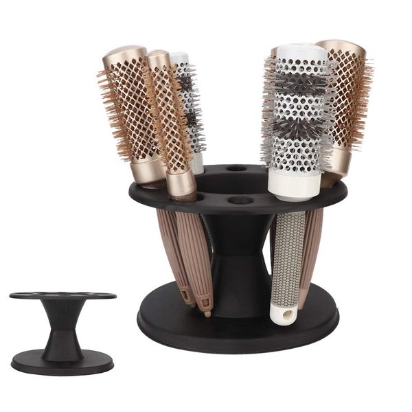 Entatial Professional Hair Brush Holder, Hair Brush Shelf, Easy to Install Home Salon Tools for Professional Stylist Salon Shop Hair Salon Shop(Black)