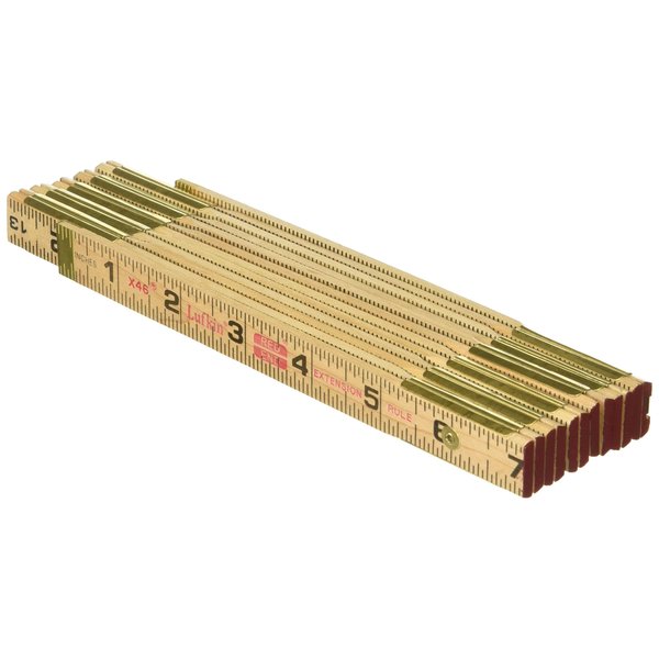 Crescent Lufkin Wood Rule, 6' Brass Ext, Black , Brown - X46SLN