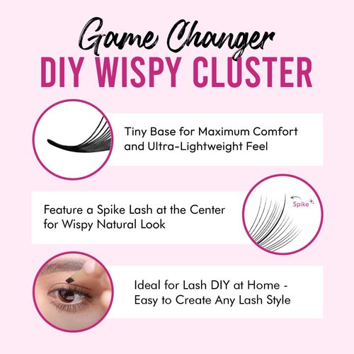 DIY Wispy Individual Lash Clusters 72+12pcs 20D D Curl 0.07 9-16mm Mixed Lengths | Eyelash Clusters Wispy Natural Lash Look Eyelash Extension at Home by Eyesy Lash