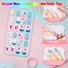 240 Pieces Fake Nails for Kids Girls Artificial Kids Press on Nails Pre Glue Full Cover Short Acrylic Stick On Nails False Nail Tips Kit for Children Little Girls Nail Art Decoration (Lovely)