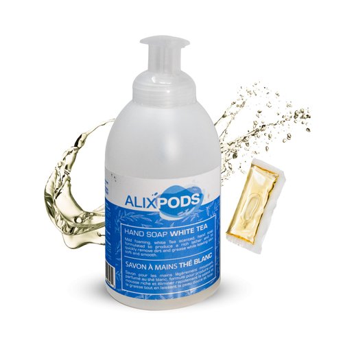 AlixPods White Tea Soap Bottle 300ml Pod Kit, Refreshing White Tea Hand Soap, Foaming Formula for Gentle, Smooth Hand Cleaning Experience