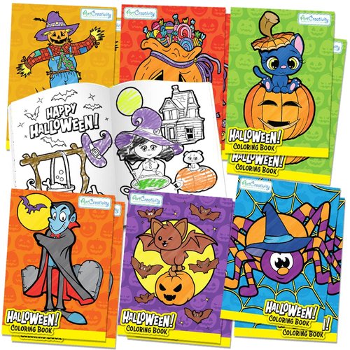 ArtCreativity Halloween Coloring Books for Kids - 12 Pack 5 x 7 Inches Mini Coloring Book - Fun Halloween Treats Prizes - Favor Bag Filler - Halloween Party Favors - Halloween Gifts For Kids
