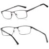 EYECEDAR 5-Pack Reading Glasses for Men Metal Rectangular Readers Eyeglasses Spring Hinges with Sun Readers Glasses Mens Readers 1.0