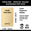 Ninja Pop 3pcs - Reddish-Brown Cherry Wood NFC Ntag215 NFC Cards - Laser Engraver Ready - Custom Digital Business Cards