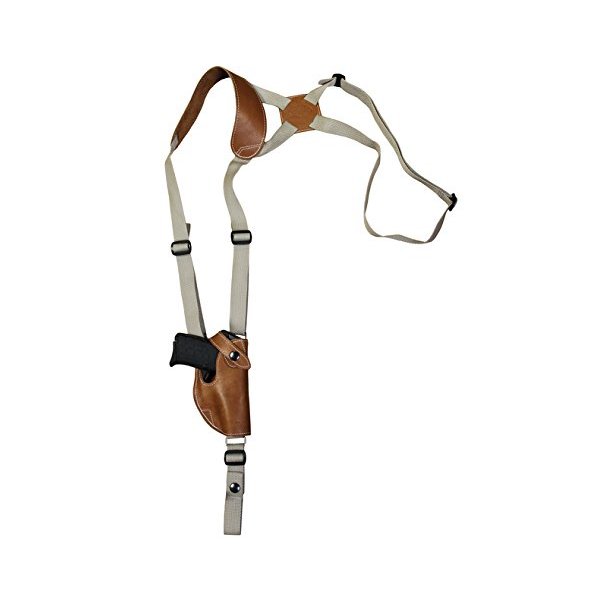 Barsony Saddle Tan Leather Vertical Shoulder Holster for Kimber Micro 9mm Right