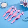 24 Pieces Plastic False Eyelash Applicator Eyelash Extension Tweezers Remover Tool Eyelashes Clip Tweezers for Eyelash Application and Removal (Pink)