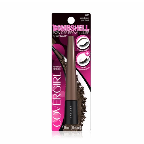 COVERGIRL Bombshell POW-der Brow & Liner Eyebrow Powder Dark Brown 805, .24 oz (packaging may vary)