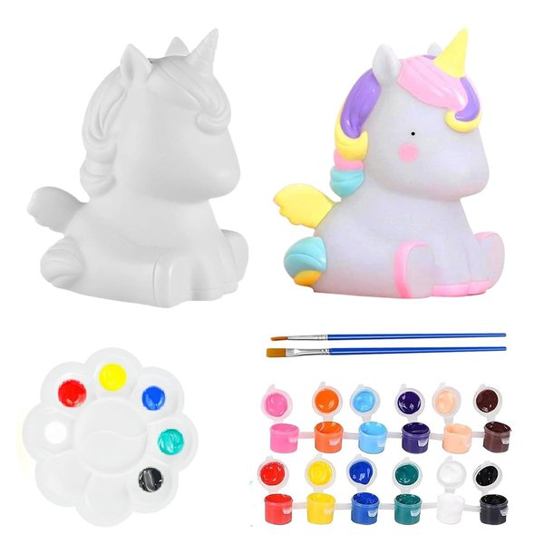 T-Antrix Paint Your Own Unicorn Lamp Kit- Painting kit for Kids 6-12, DIY Unicorn Crafts Night Light for Girls Boys Ages 3+ Arts and Crafts Supplies for Kids Ages 8-12