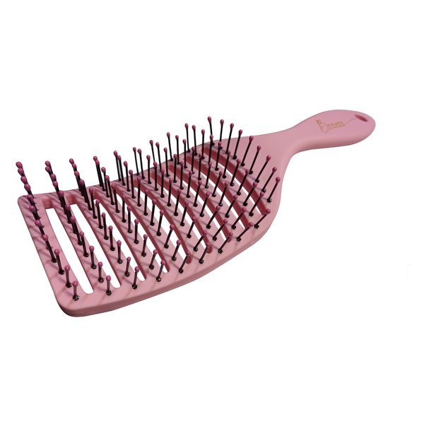 BeaverStrong Curved Vented Hair Brushes for Women, Detangling Brush Suitable for Wet, Dry, Straight or Curly Hair (Pink)
