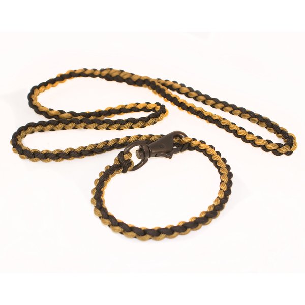 Bison Designs para Cord for Survival Dog Leash and Collar Combo (Black/Tan, 6 Foot)