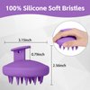 HHWXMHH Scalp Massager, Soft Silicone Hair Scrubber for Hair Growth & Head Massage, Shampoo Brush Scalp Scrubber, Dry & Wet Shower Hair Brush for Women Men Adult Child (Purple)